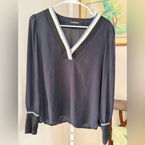 Express Navy Blue V Neck Blouse. Good Preloved. Size Medium.